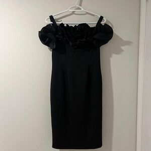 Le Chateau Elegant Black Off-Shoulder Dress Size S